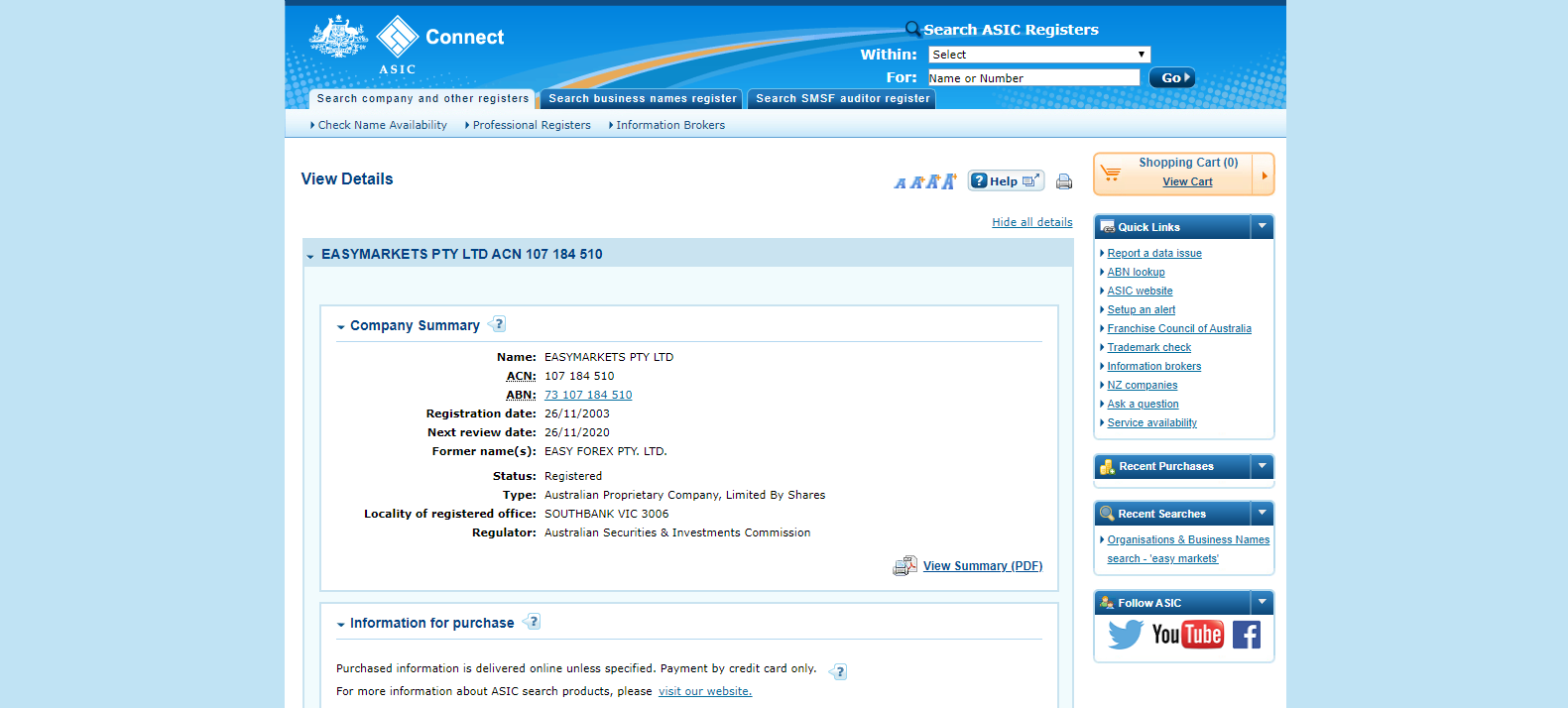 easyMarkets ASIC authorization easyMarkets ASIC authorization